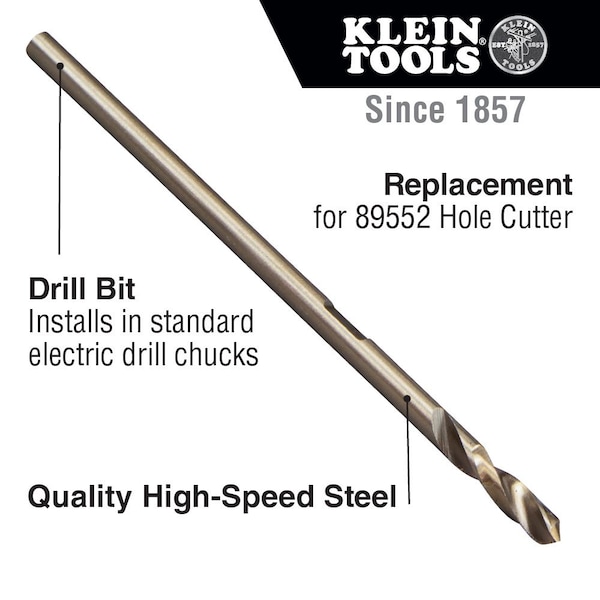 Klein Tools Replacement Bit for Hole Cutter 89552, Hole Cutter, 4.3", High Speed Steel - 89551