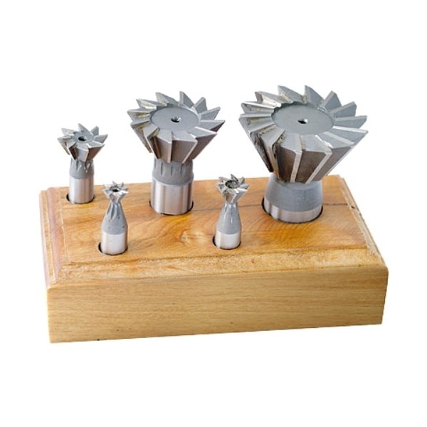 Hhip 5 Piece 3/8 To 1-7/8" High Speed Steel Dovetail Cutter Set - 2006-0205