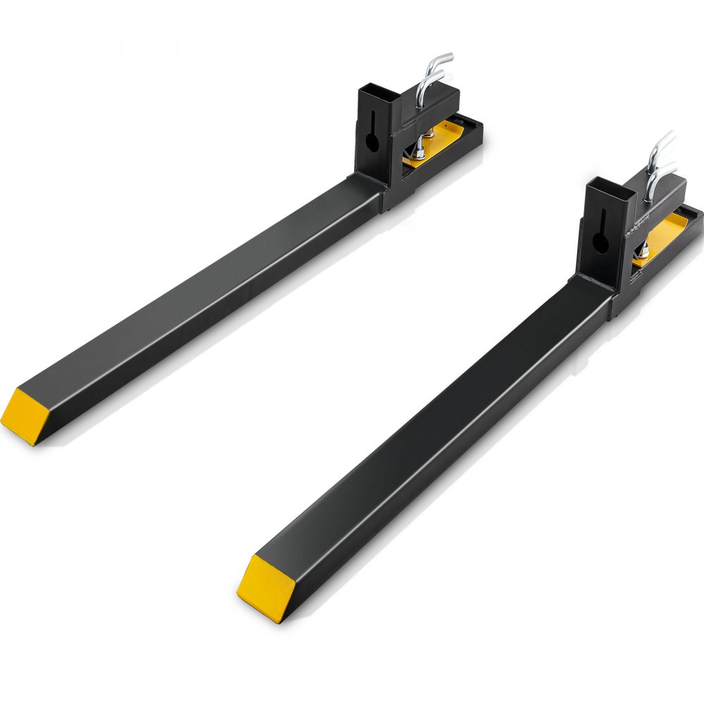 VEVOR Pallet Forks, 4000 lbs Capacity clamp on Pallet Forks, 60" Tractor Bucket Forks, Heavy Duty Front Loader Attachment for Tractor, Loader Bucket, Skid Steer, Tractor Forks for Agriculture and Farm - HCF60INCH4000OC4YV0