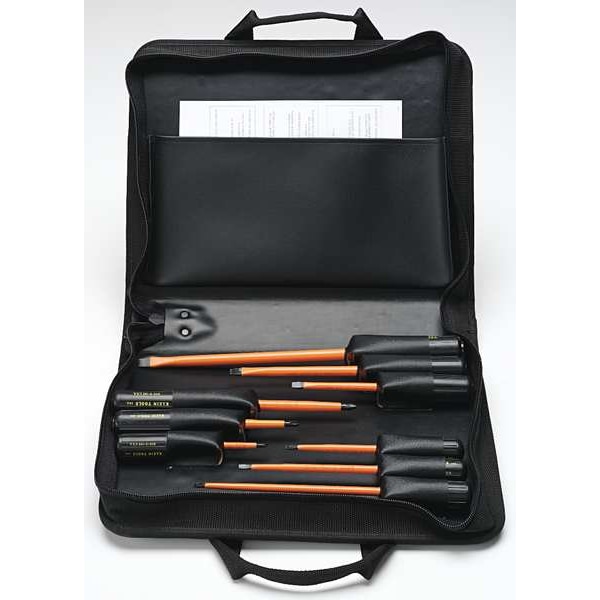 Klein Tools Diagonal Cutting Pliers, Insulated, Heavy-Duty, Angled Head, 8-Inch - D2000-48-INS