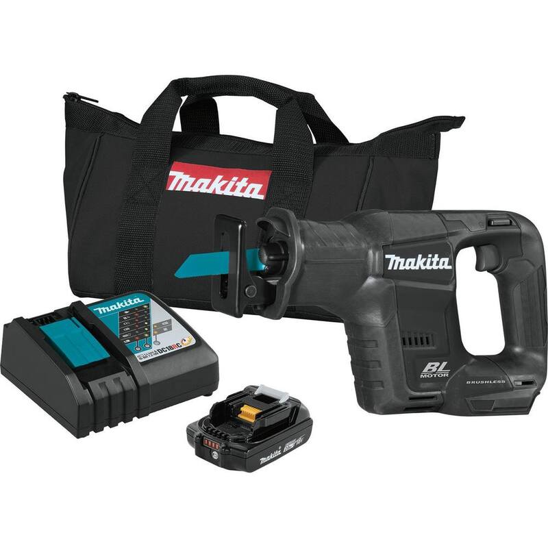 Kit de sierra reciproca inalámbrica Makita 18V LXT Sub-Compact de iones de litio sin escobillas (2.0 Ah) - XRJ07R1B.