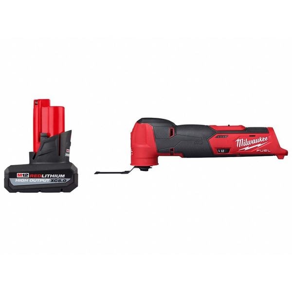 Milwaukee Tool Battery and Multi-Tool, 12V, 3.9 Degree - 48-11-2450, 2526-20