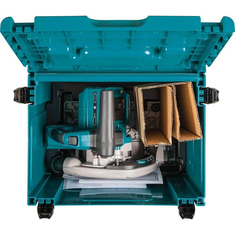 Sierra circular inalámbrica sin escobillas Makita 18V X2 LXT 6-1/2 pulg con sumergimiento, 2 baterías 5.0 Ah con riel guía - XPS01PTJBL1850B.