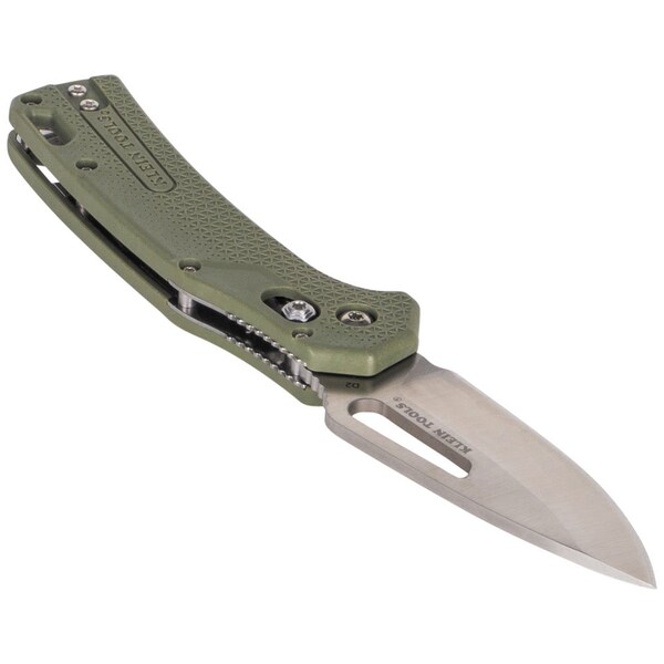 Klein Tools KTO Resurgence Knife, Drop Point Blade, Moss Green Handle - OGK000GNT