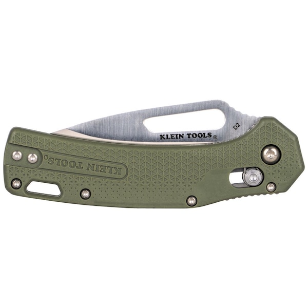 Klein Tools KTO Resurgence Knife, Drop Point Blade, Moss Green Handle - OGK000GNT