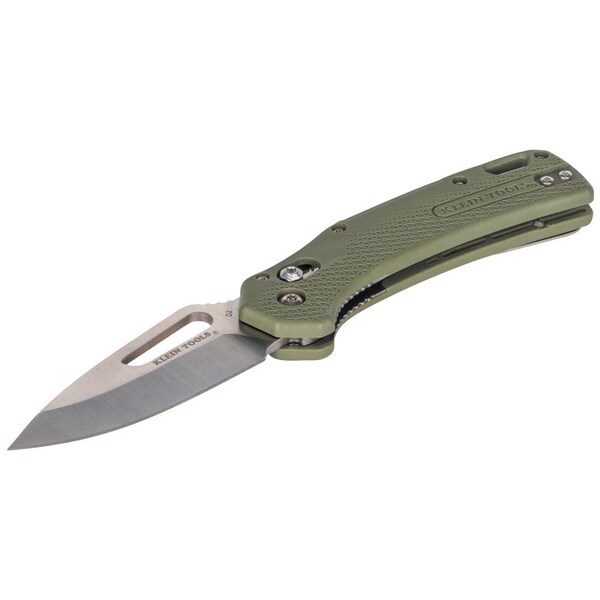 Klein Tools KTO Resurgence Knife, Drop Point Blade, Moss Green Handle - OGK000GNT