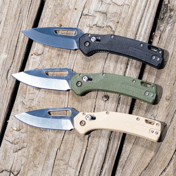 Klein Tools KTO Resurgence Knife, Drop Point Blade, Moss Green Handle - OGK000GNT