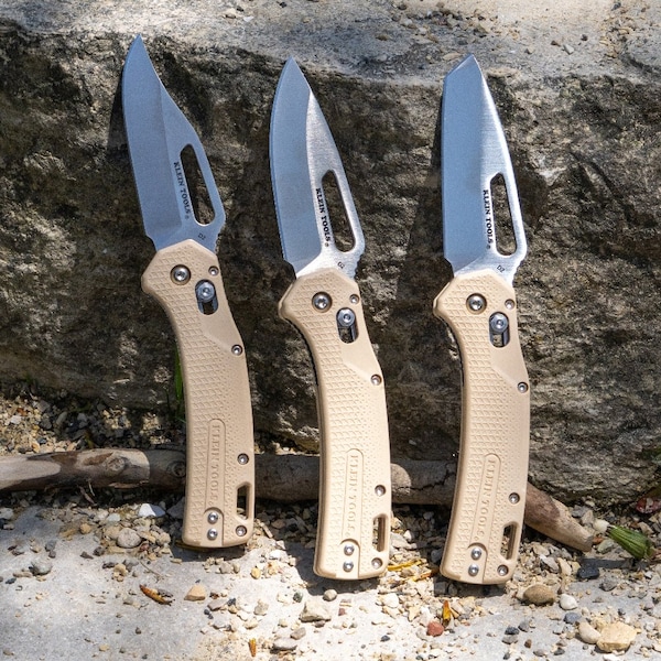 Klein Tools KTO Resurgence Knife, Tanto Blade, Sand Handle - OGK001TNT