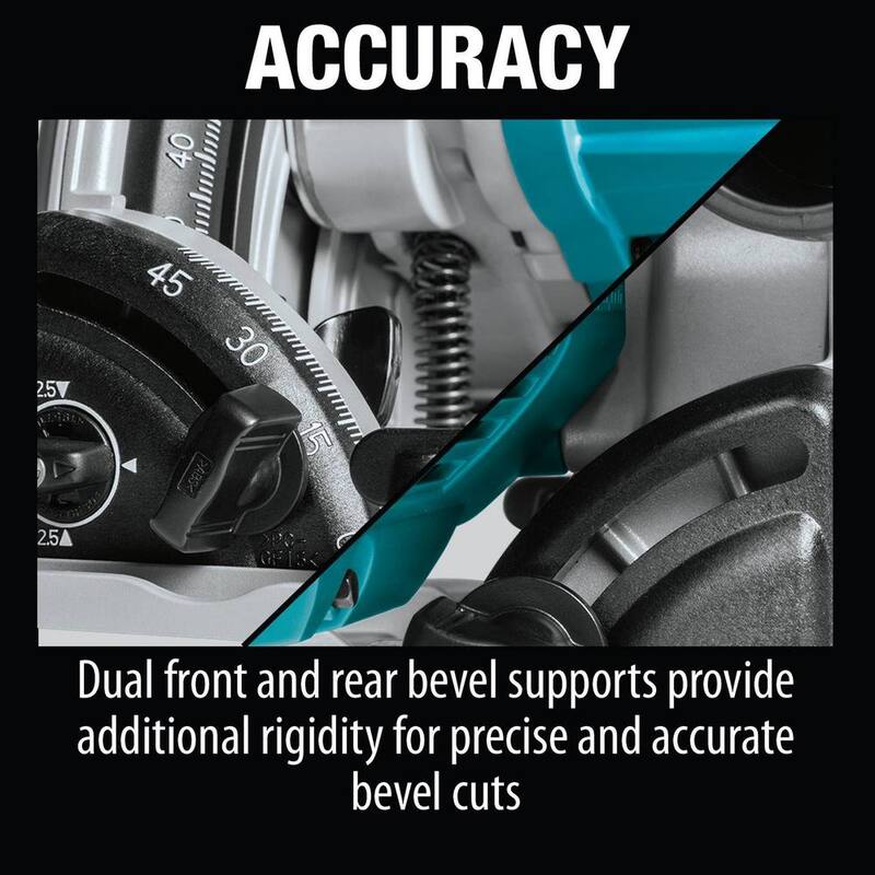 Sierra circular sumergible inalámbrica sin escobillas LXT de Makita 36V (18V X2) de 6-1/2", solo herramienta y riel de guía de 55" con bolsa y sujetadores - XPS01Z85E07023