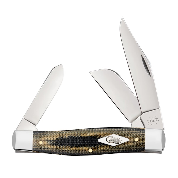 Case Cutlery Knife, Case Green & Black Micarta Large Stockman - 23476