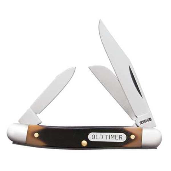 Schrade Folding Knife, 3 Blades, 2 In, Brown - 108OTCP