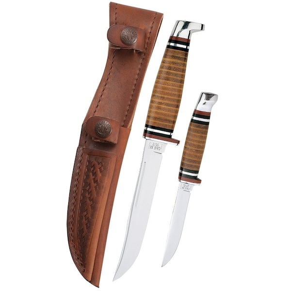 Case Cutlery Knife, 2 Knife Hunting Set W/ Sheath - 00372
