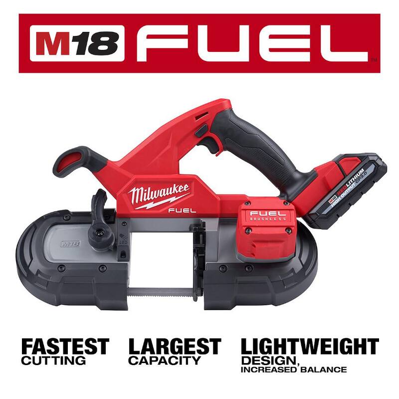 Milwaukee M18 FUEL Kit de sierra de cinta compacta inalámbrica sin escobillas de ion de litio de 18 voltios con amoladora M18 FUEL - 2829-22-2888-20