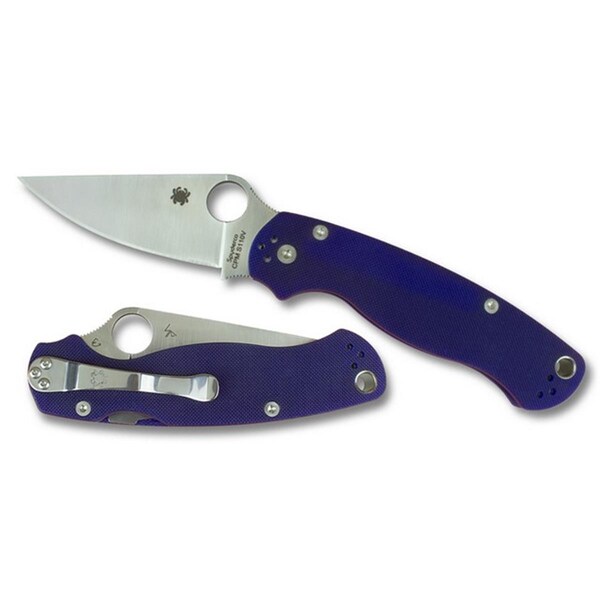Spyderco C81GPDBL2 Para Military 2 G - 10 Dark Blue Handles S110V Plain Edge - SPY-C81GPDBL2