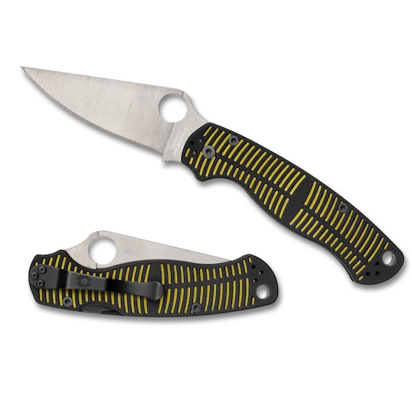 Spyderco 2024 Spyderco Reveal 14, Para Military 2 Salt Yellow/Black G-10 Cpm Magnacut, Plain Edge - SPY-C81GMCBKP2