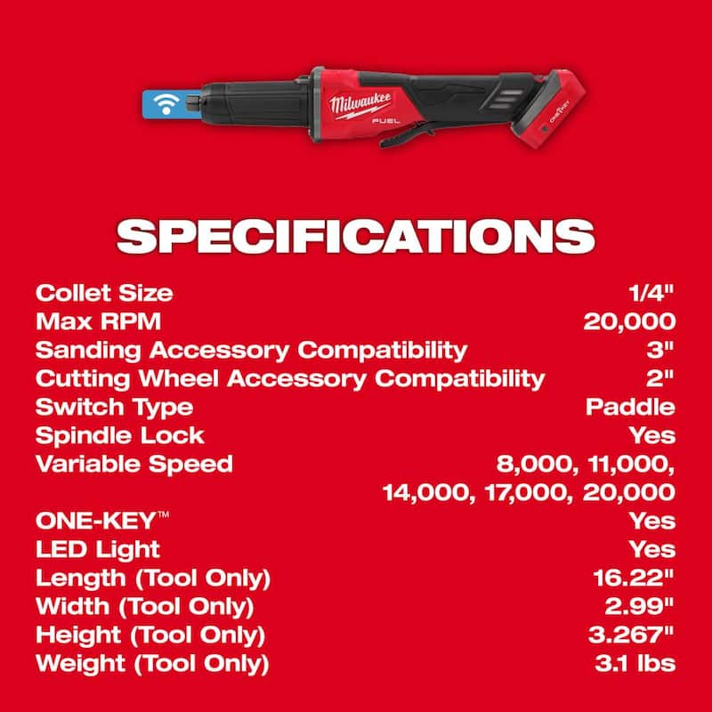 Sierra de cinta inalámbrica Milwaukee M18 FUEL de 18V con tecnología de litio y sin escobillas para cortes profundos junto con la amoladora de velocidad variable M18 FUEL - 2729-20-2984-20.