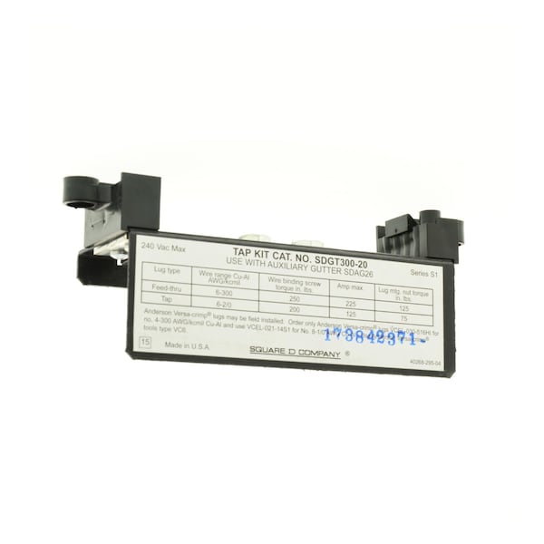 Square D Load center accessory, QO, tap kit, gutter, for auxiliary gutter SDAG26, 6 AWG to 300kcmil - SDGT30020