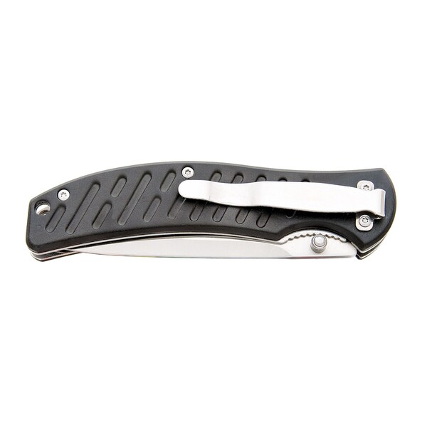Bear & Sons Cutlery 2023 Bear 4 1/4' Swipe Iii Black Aircraft Aluminum Handle/Satin Finish Blade - BEA-A-300-AlBK-S