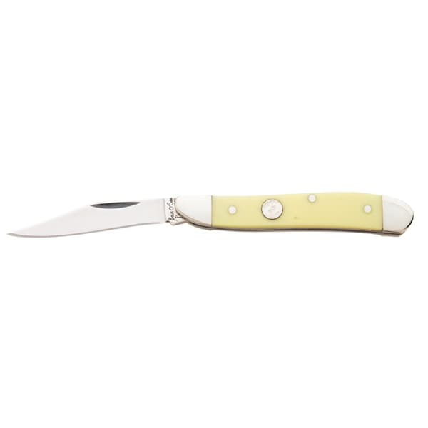Bear & Sons Cutlery 2023 Bear 2 7/8' Yellow Delrin One Blade Peanut - BEA-C319