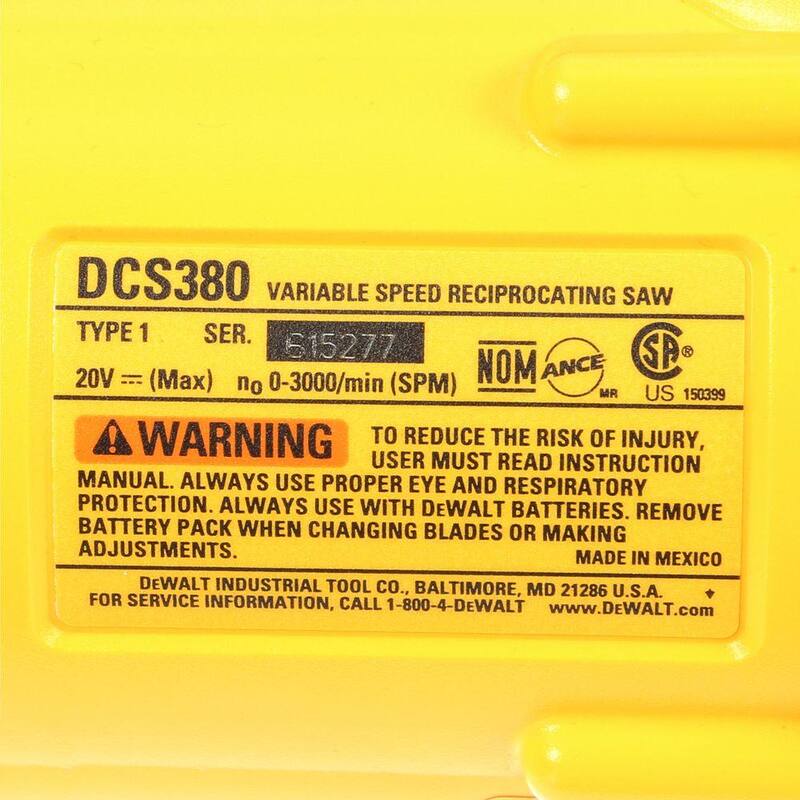 DEWALT Sierra reciproca inalámbrica de iones de litio de 20 voltios Máximo con (4) paquetes de batería Máximo Premium de 20 voltios y 3.0 Ah - DCS380BWCB200-4