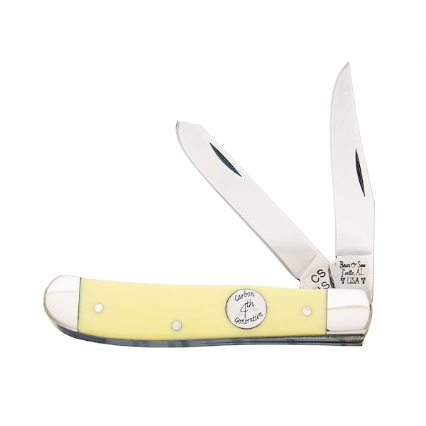 Bear & Sons Cutlery 2023 Bear 3 1/2' Yellow Delrin Mini Trapper - BEA-C307