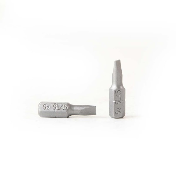 Superior Steel Single End Slotted Screwdriver Bits - 1 Inch Long - 4.5mm Wide Slot, PK 10 - BS1045-10PK