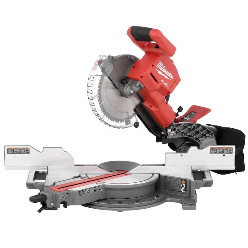 Sierra ingleteadora compuesta deslizante de bisel doble sin cable de 10 pulgadas con enrutador compacto Milwaukee M18 FUEL de 18V de iones de litio sin escobillas - 2734-20-2723-20.