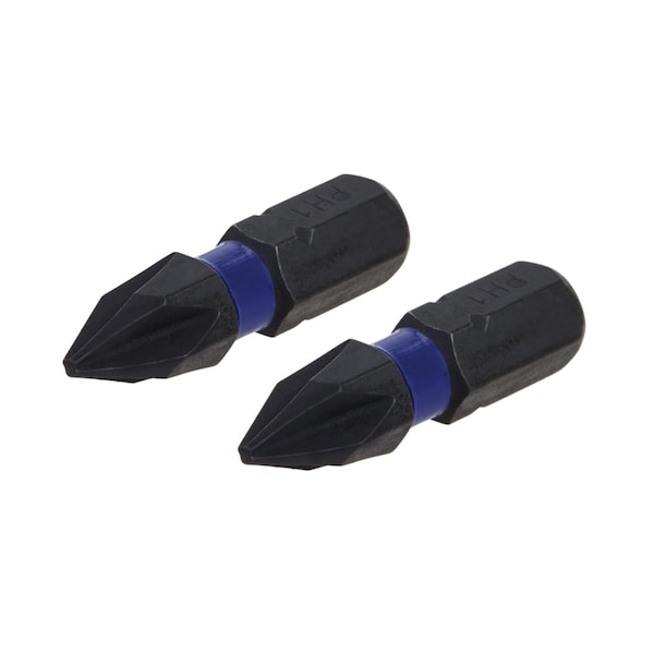 Irwin Impact Performance Series Phillips #1 X 1 in. L Insert Bit S2 Tool Steel 2 pc - IWAF31PH12