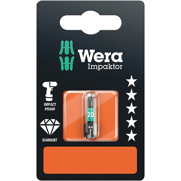 Wera Impact Bit for Torx Screw, TX20 x25mm - 05073924001
