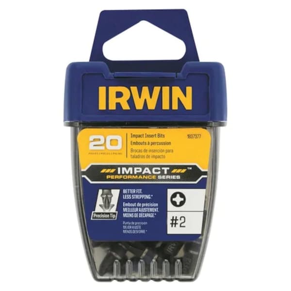 Irwin Impact Performance Series Phillips #2 X 1 in. L Insert Bit Steel 20 pc - IWAF31PH220