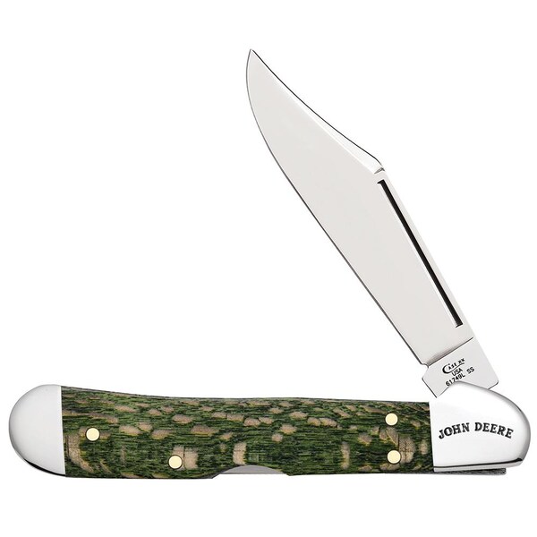 Case Cutlery 2023 Case John Deere Gift Set Smooth Green Sycamore Wood Mini Copperlock 71749L Ss Wooden Box - CAS-15765