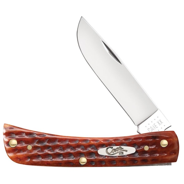 Case Cutlery 2023 Case Pocket Worn Harvest Orange Bone Corn Cob Jig Sod Buster Jr 6137 Ss - CAS-07396