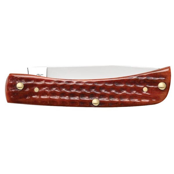 Case Cutlery 2023 Case Pocket Worn Harvest Orange Bone Corn Cob Jig Sod Buster Jr 6137 Ss - CAS-07396