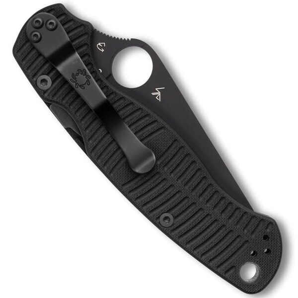 Spyderco 2024 Spyderco Reveal 14, Para Military 2 Salt Black G-10 Cpm Magnacut Black Blade, Plain Edge - SPY-C81GBKYLMCP2