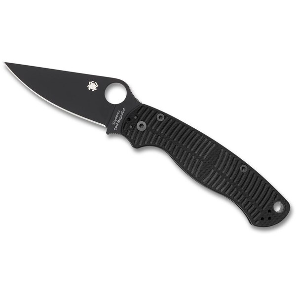 Spyderco 2024 Spyderco Reveal 14, Para Military 2 Salt Black G-10 Cpm Magnacut Black Blade, Plain Edge - SPY-C81GBKYLMCP2