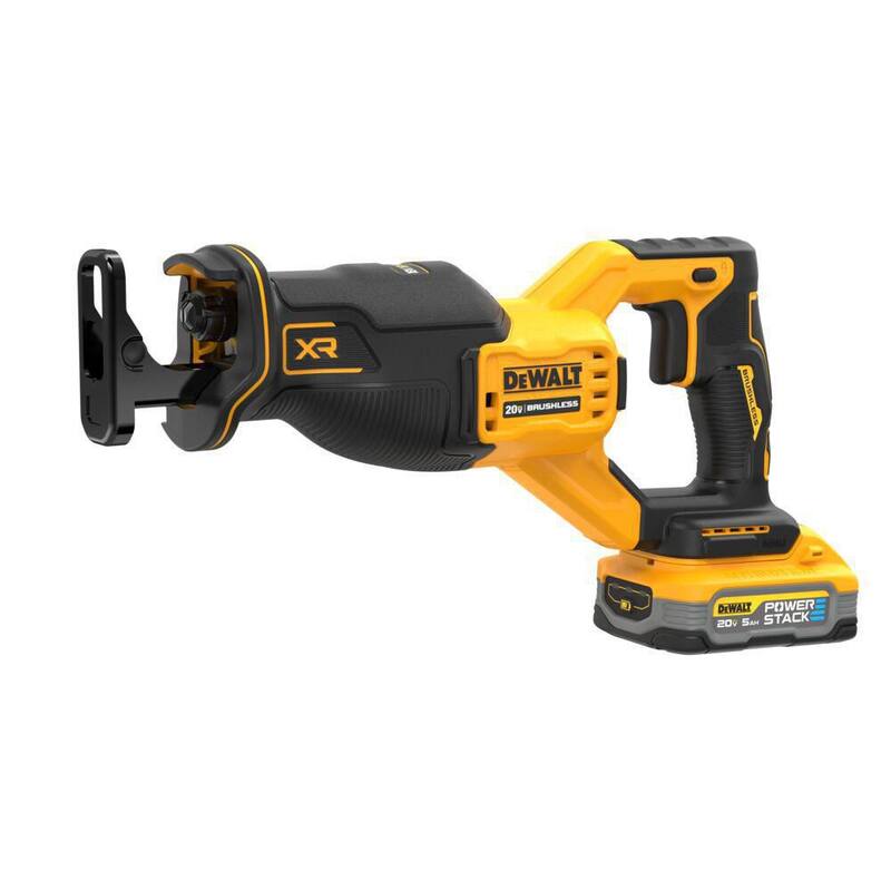 Sierra sable inalámbrica DEWALT 20V MAX de iones de litio sin escobillas con kit de batería 5.0Ah POWERSTACK y cargador - DCS382H1