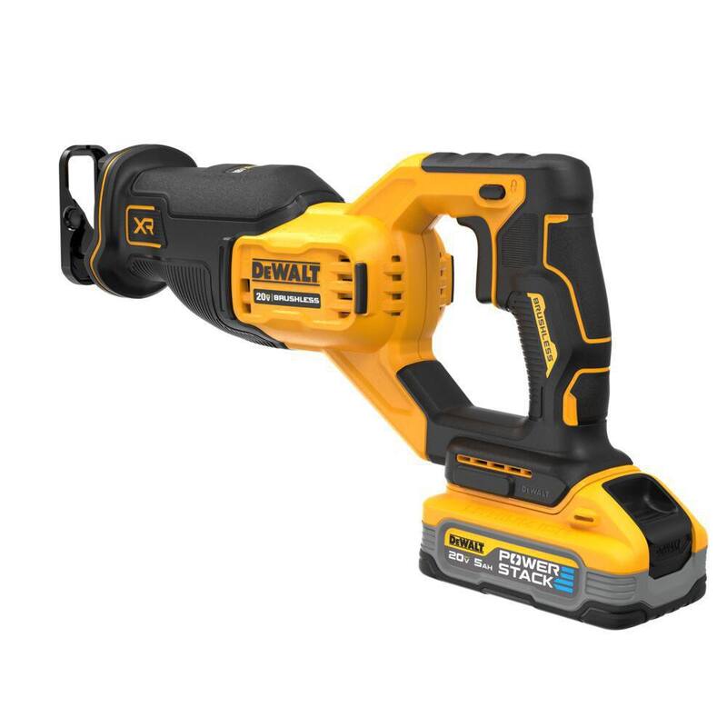 Sierra sable inalámbrica DEWALT 20V MAX de iones de litio sin escobillas con kit de batería 5.0Ah POWERSTACK y cargador - DCS382H1