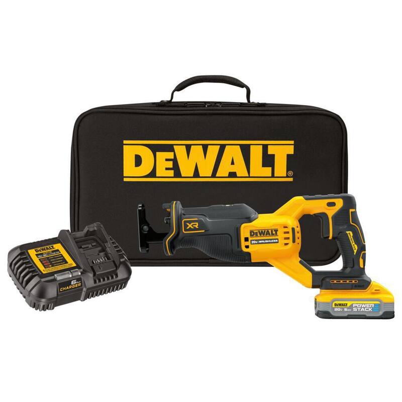 Sierra sable inalámbrica DEWALT 20V MAX de iones de litio sin escobillas con kit de batería 5.0Ah POWERSTACK y cargador - DCS382H1