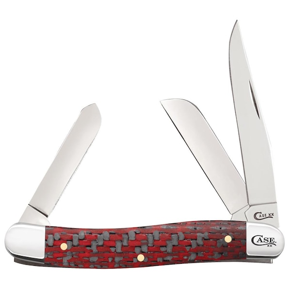 Case Cutlery 2023 Case Red & Black Carbon Fiber/G-10 Weave Smooth Medium Stockman 10318 Cv - CAS-25928