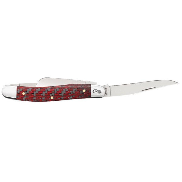Case Cutlery 2023 Case Red & Black Carbon Fiber/G-10 Weave Smooth Medium Stockman 10318 Cv - CAS-25928