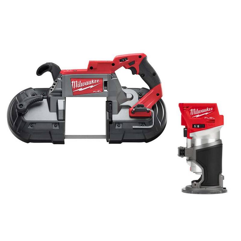 Sierra de cinta inalámbrica Milwaukee M18 FUEL 18V de ion de litio sin escobillas para cortes profundos con enrutador compacto - 2729-20-2723-20