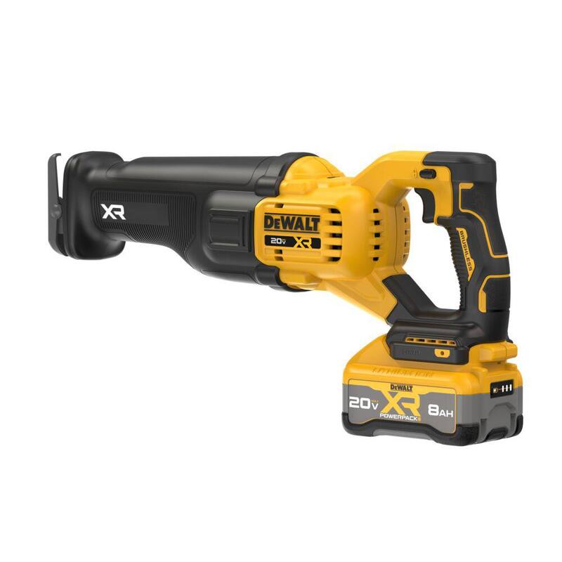 Sierra recíproca inalámbrica DEWALT de 20V XR de ion de litio con batería de 8.0 Ah y cargador - DCS384WW1