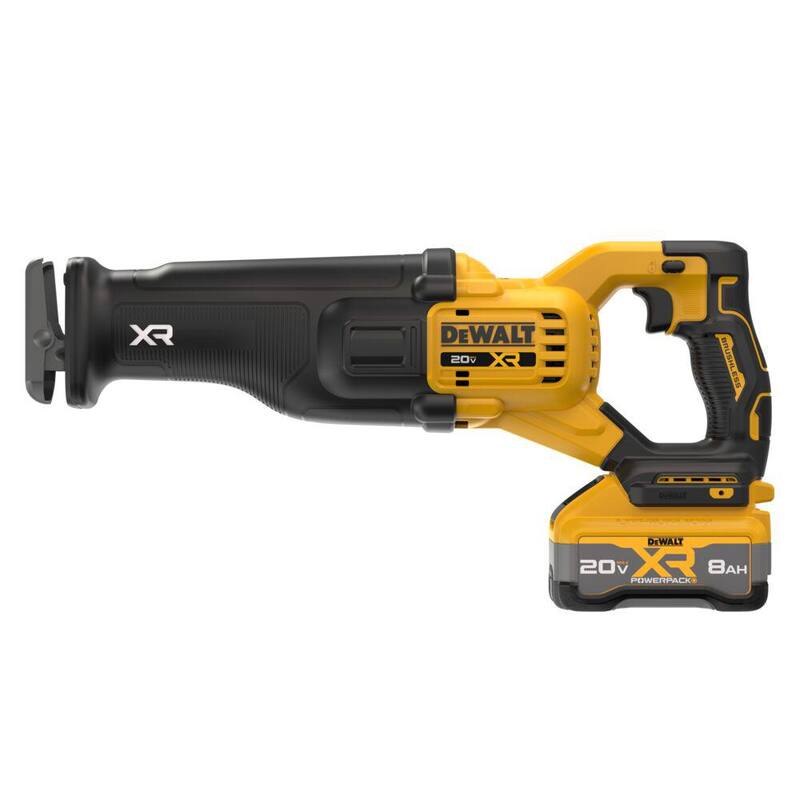 Sierra recíproca inalámbrica DEWALT de 20V XR de ion de litio con batería de 8.0 Ah y cargador - DCS384WW1