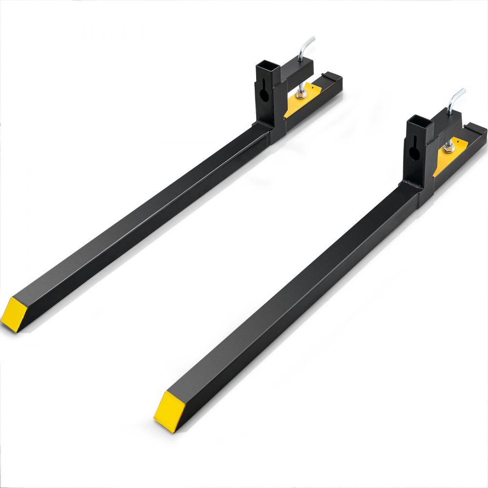 VEVOR Clamp on Pallet Forks, 2000 lbs Capacity Pallet Forks, 60" Tractor Bucket Forks, Heavy Duty Front Loader Attachment for Loader Bucket, Tractor, Skid Steer, Tractor Forks for Agriculture and Farm - HCF2000LBS60IJZGZV0