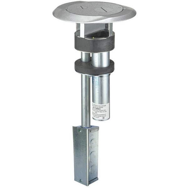 Hubbell Wiring Device-Kellems In-Floor Delivery Systems, SystemOne, Fire-Rated Poke-Through, One-Piece, Furniture Feed Version, with Junction Box, Almond - S1PTFFALJ