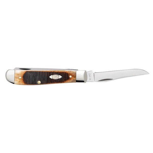 Case Cutlery 2023 Case Dark Molasses Bone Sawcut Jig Mini Trapper 6207 Ss - CAS-83141