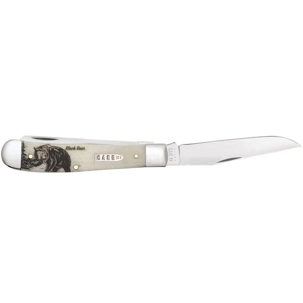 Case Cutlery Case Sportsman Series Embellished Smooth Natural Bone Trapper 6254 Ss Gift Tin Whitetail Deer - CAS-60576