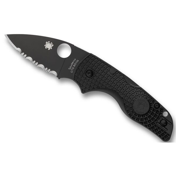 Spyderco 2024 Spyderco Reveal 14, Lil Native Black Lightweight Black Blade, Serrated Edge - SPY-C230SBBK