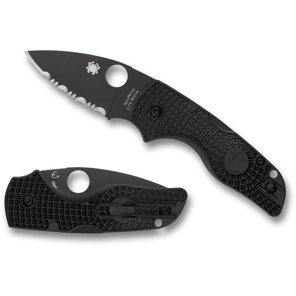Spyderco 2024 Spyderco Reveal 14, Lil Native Black Lightweight Black Blade, Serrated Edge - SPY-C230SBBK