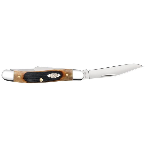 Case Cutlery 2023 Case Dark Molasses Bone Sawcut Jig Medium Stockman 63087 Ss - CAS-83143